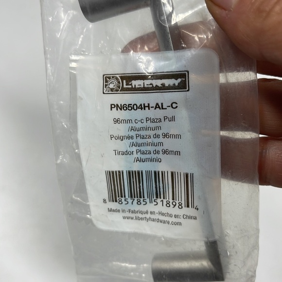 NEW Liberty 3-3/4" (96mm) Aluminum Plaza Drawer Pull - PN6504H-AL-C - Picture 3 of 5